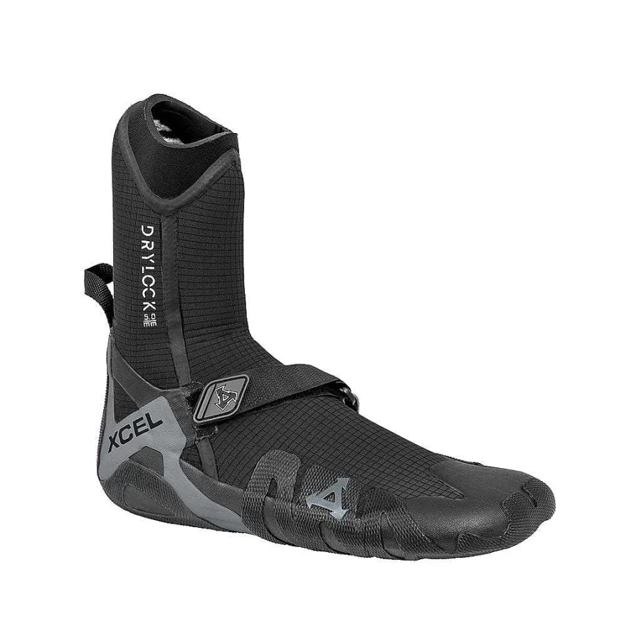 Xcel Men's Black/Grey Drylock Round Toe 5mm Boots Waterproof Work Boots