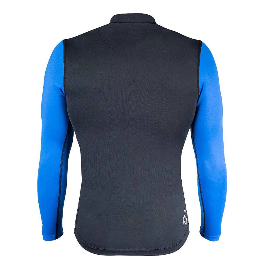 Men's Xcel Long Sleeve Shirt - Black/Royal Premium Stretch Relaxed Fit UV Protection Top
