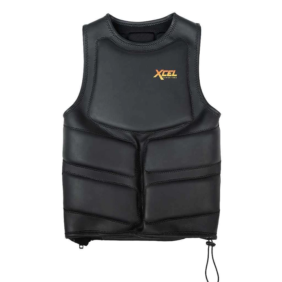 Xcel Men's Black Glideskin Wake & Impact Vest for Water Sports