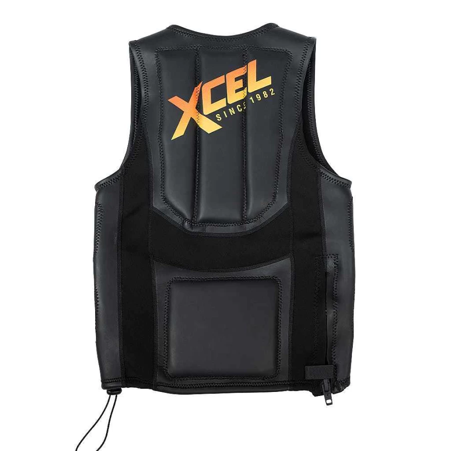 Xcel Men's Black Glideskin Wake & Impact Vest for Water Sports