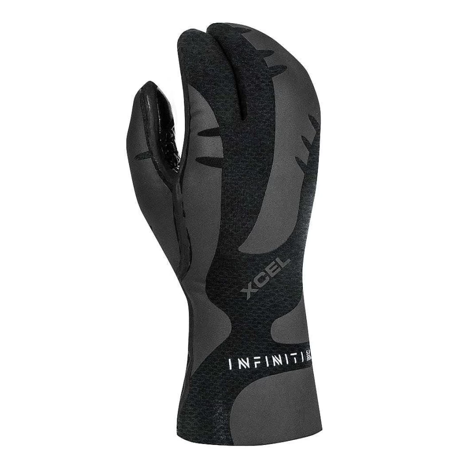 Xcel Men's Black 5mm Infiniti 3-Finger Lobster Claw Glove for Cold Water Protection