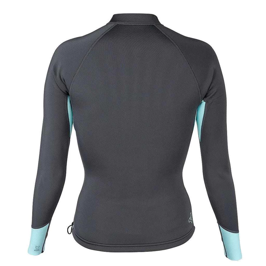 Xcel Women's Axis 2mm Long Sleeve 1/3 Zip Jacket - Graphite/Glacier Blue