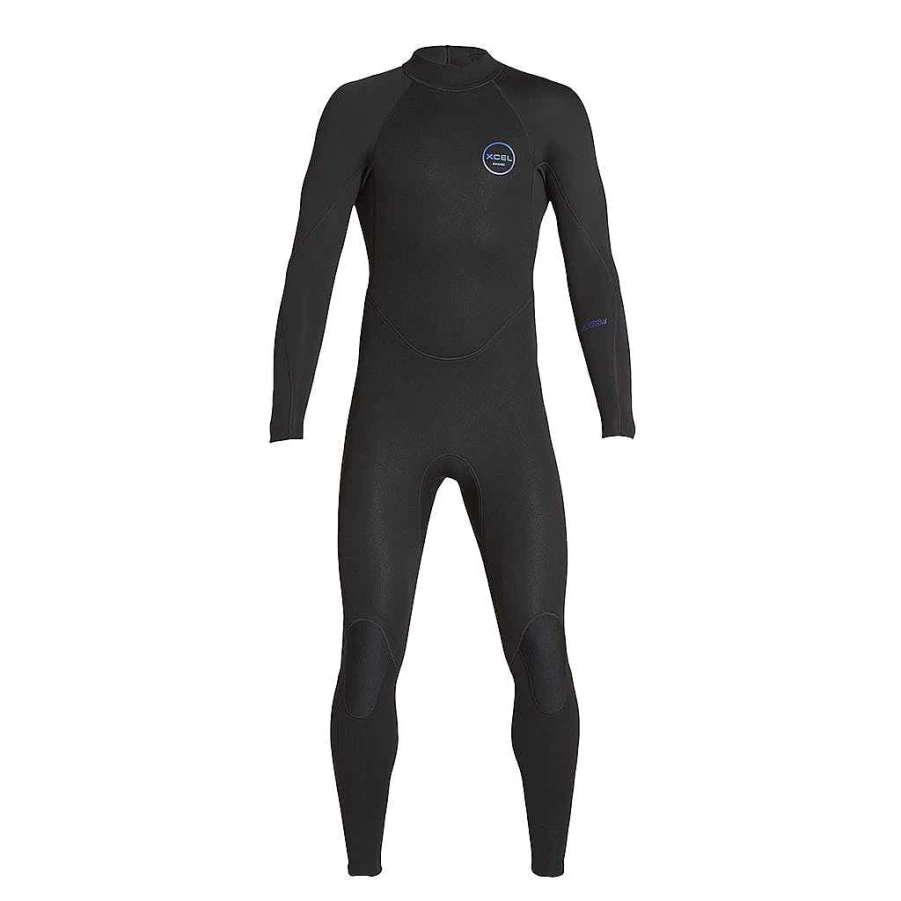 Xcel Men's 3/2mm Black Axis Flatlock Back Zip Full Wetsuit