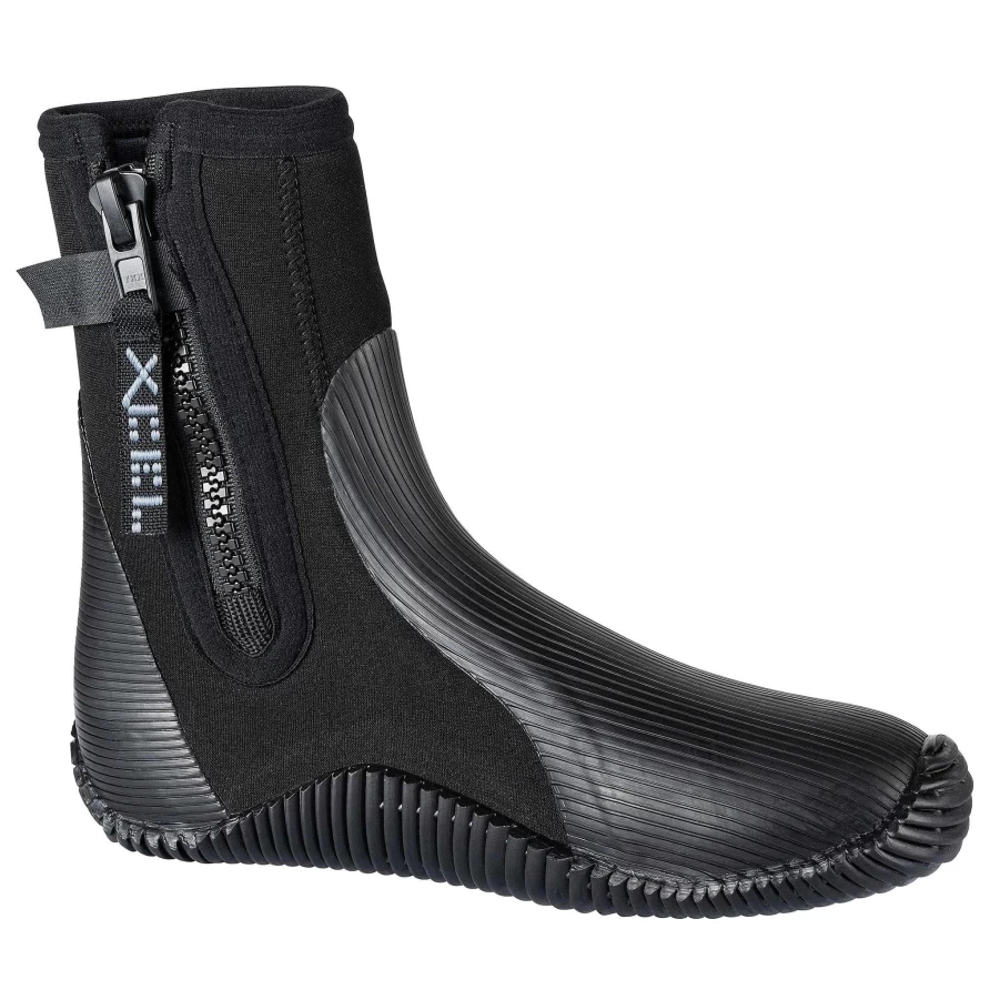 Xcel Men's 6.5mm Military Thermoflex Dive Boots - Black With Stealth Logos, Flex Sole for Scuba Diving