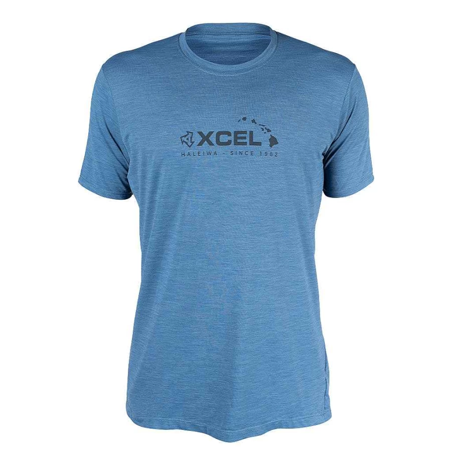 Xcel Men's Cascade Blue Ventx Haleiwa Short Sleeve UV Protection Relaxed Fit T-Shirt