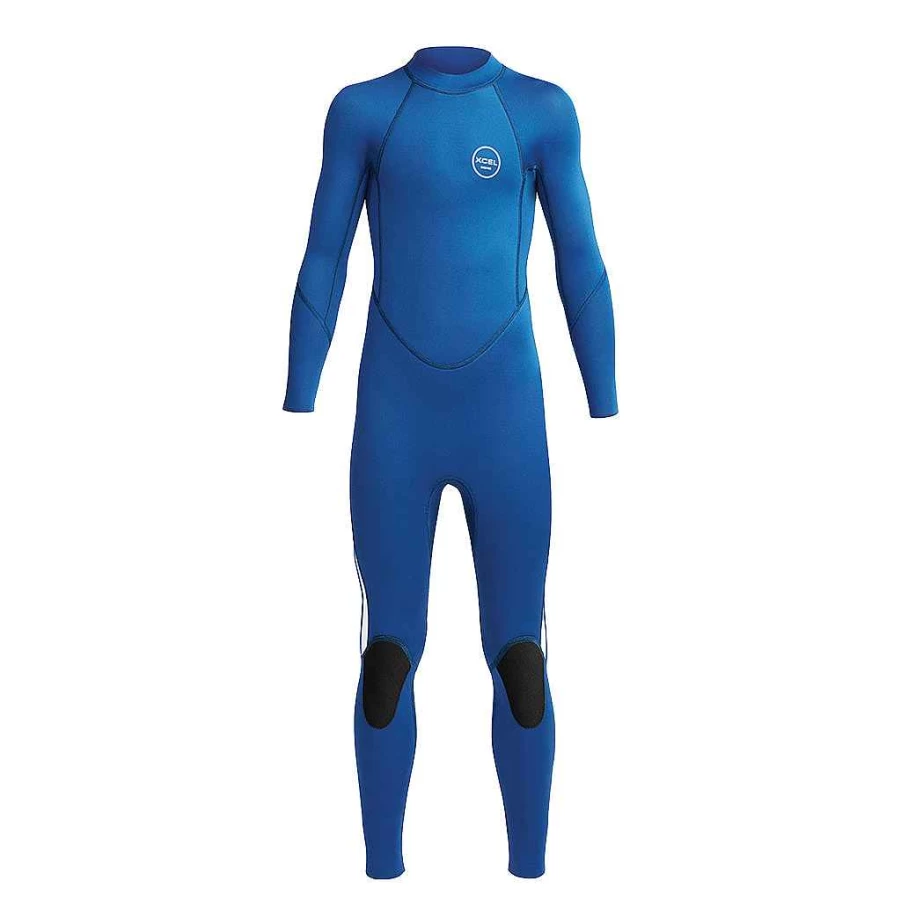 Xcel Youth Faint Blue/White 3/2mm Flatlock Back Zip Full Wetsuit for Kids