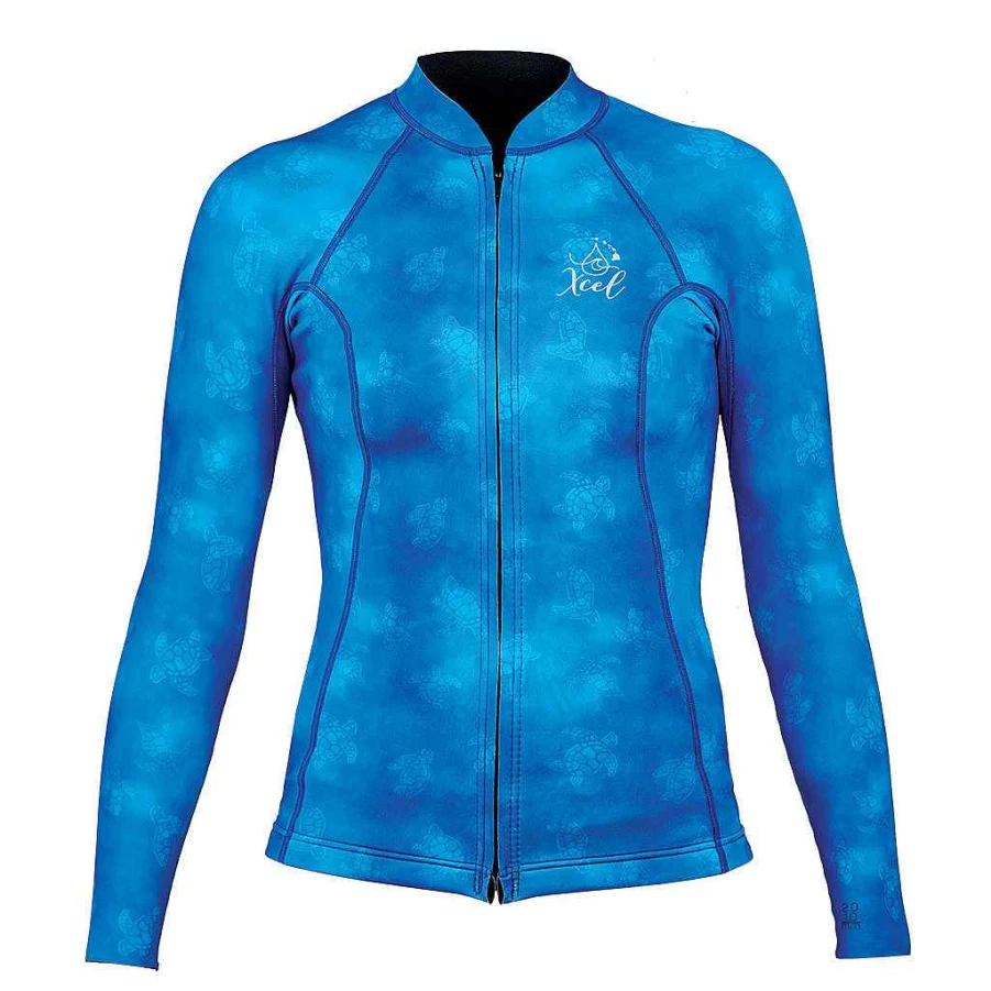 Xcel Women's Honu Print 2/1mm Long Sleeve Front Zip Wetsuit Jacket - Ocean Ramsey Inspired Water Sports Gear