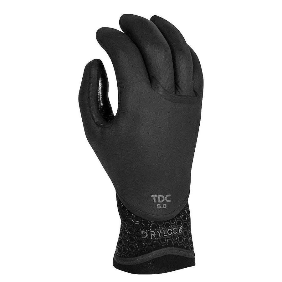 Xcel Men's Black 5mm Drylock Texture Skin 5 Finger Glove for Water Sports