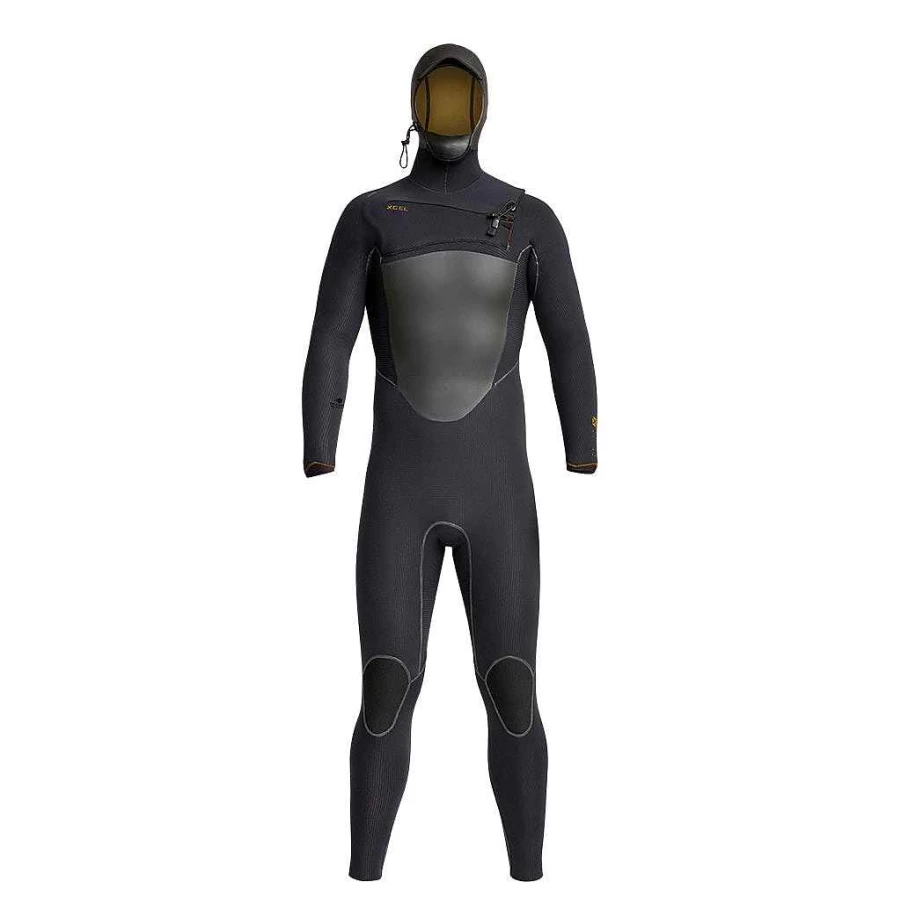 Xcel Men's Black Drylock X 5/4mm Hooded Full Wetsuit for Diving and Surfing