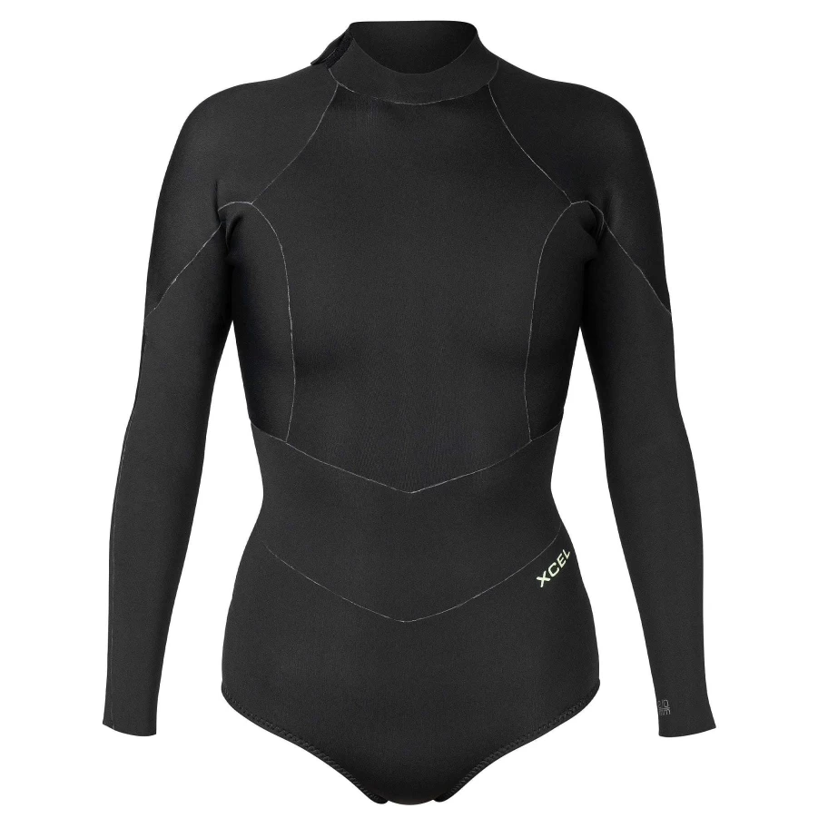 Xcel Women's Black Axis 2mm Long Sleeve Bikini Cut Back Zip Springsuit Wetsuit