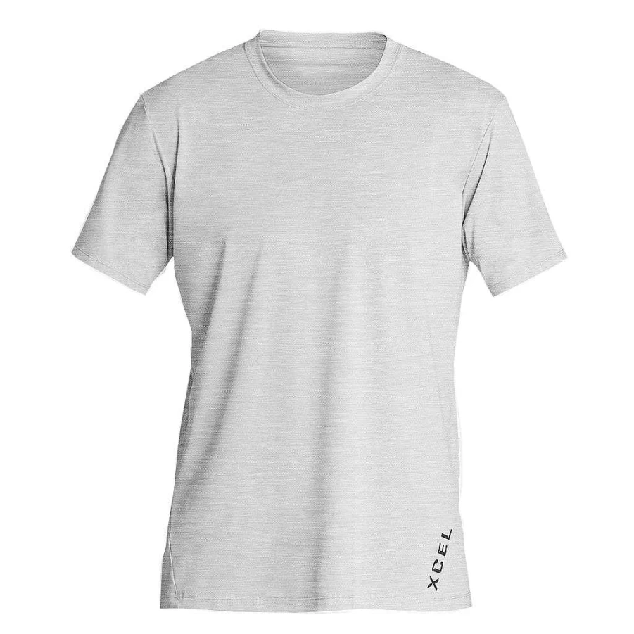 Xcel Men's Ice Grey Heathered VentX Solid Short Sleeve UV Protection Shirt