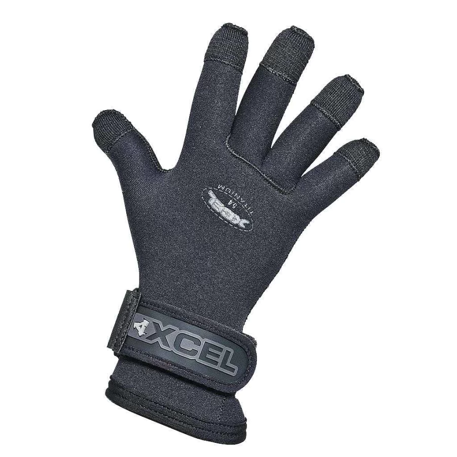 Xcel Men's Black Titanium Five Finger Dive Glove 5/4mm Neoprene Scuba Diving Gloves
