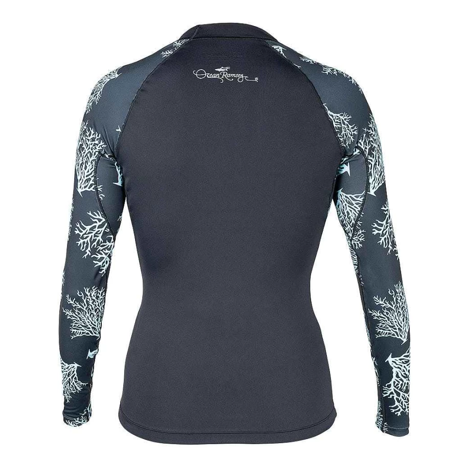 Xcel Women's Premium UV Protection Long Sleeve Swim Top with Key Pocket - Ocean Ramsey Inspired Stretch Rash Guard