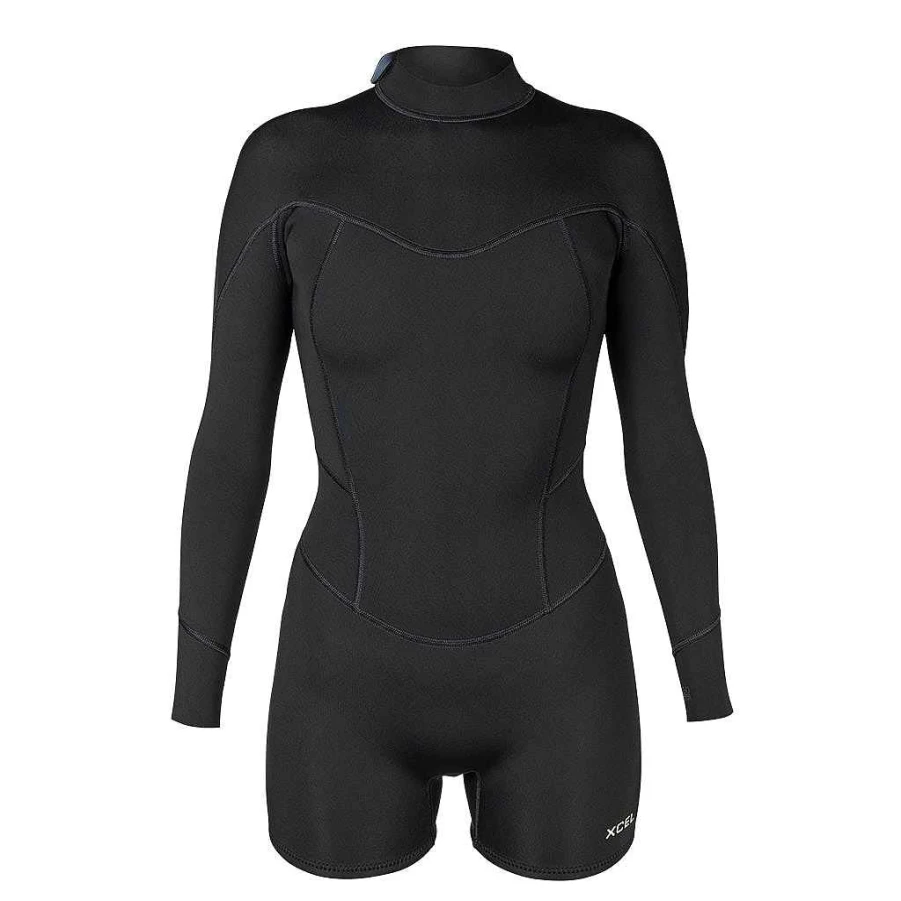 Xcel Women's Axis 2mm Long Sleeve Back Zip Spring Wetsuit with Boy Shorts