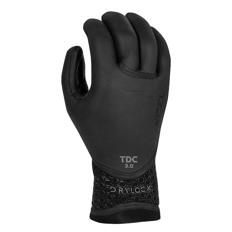 Xcel Men's Black 5mm Drylock Texture Skin 5 Finger Gloves for Grip & Protection