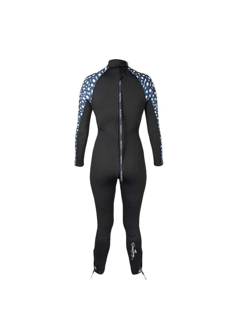 Xcel Women's 7/6mm Hydroflex Full Wetsuit - Black/Whale Shark for Scuba Diving & Water Sports