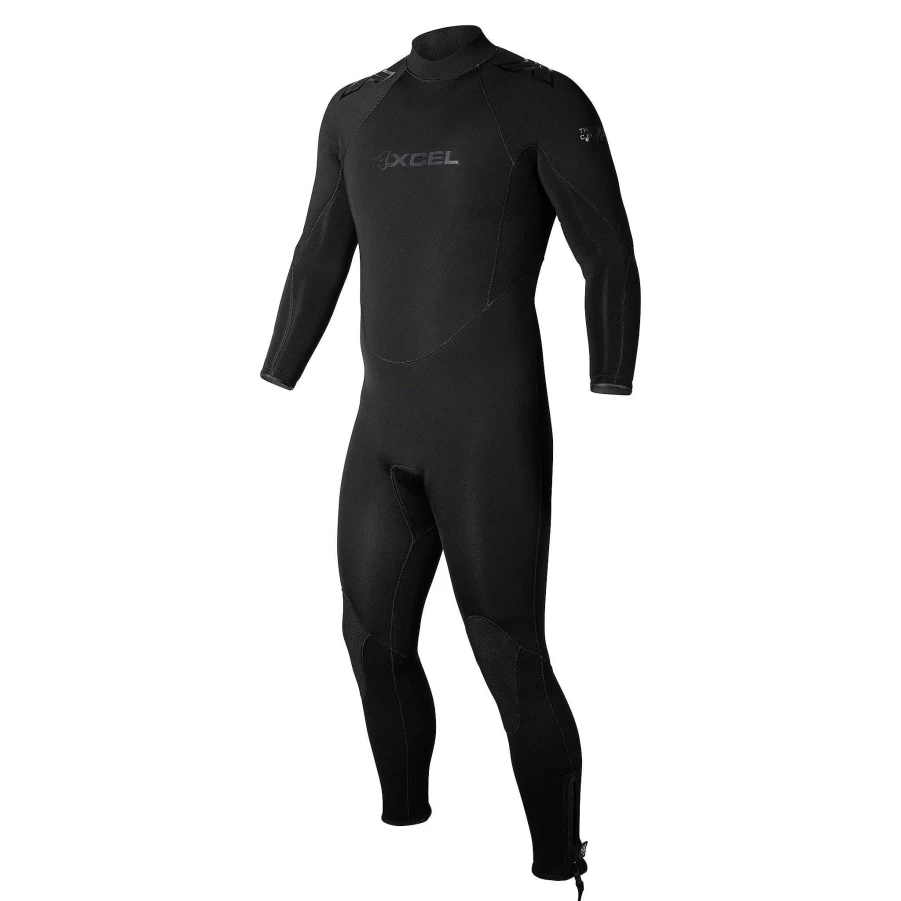 Xcel Men's 7/6mm Military Thermoflex Fullsuit Wetsuit - Black With Stealth Logos