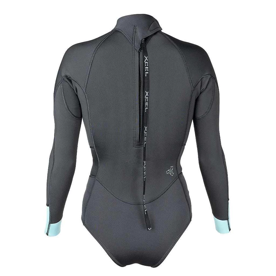 Xcel Women's Axis 2mm Graphite/Glacier Blue Long Sleeve Spring Wetsuit with Back Zip