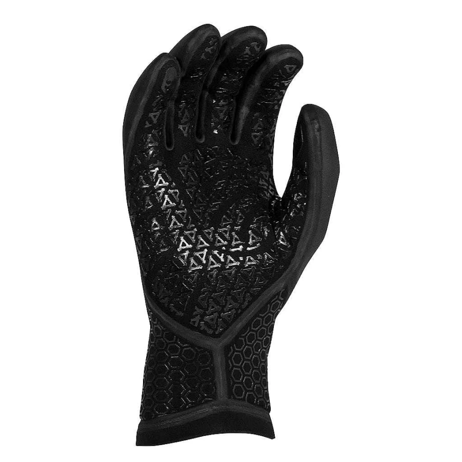 Xcel Men's Black 5mm Drylock Texture Skin 5 Finger Gloves for Grip & Protection