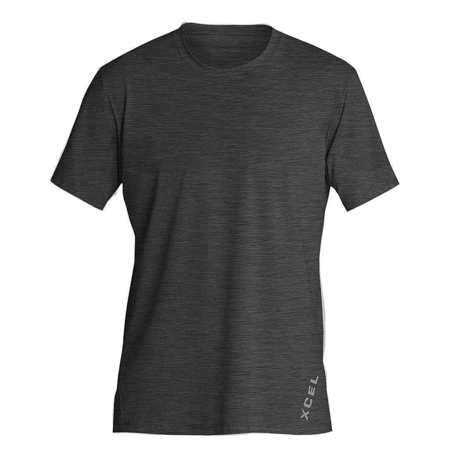 Xcel Men's Black Heathered VentX Solid Short Sleeve UV Protection T-Shirt