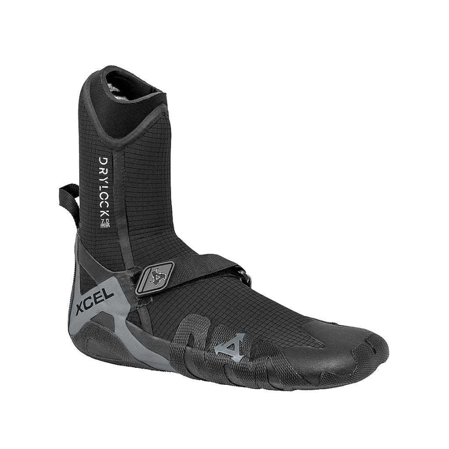 Xcel Men's Drylock Round Toe Boot - 7mm Waterproof, Black/Grey Work Boots for Men