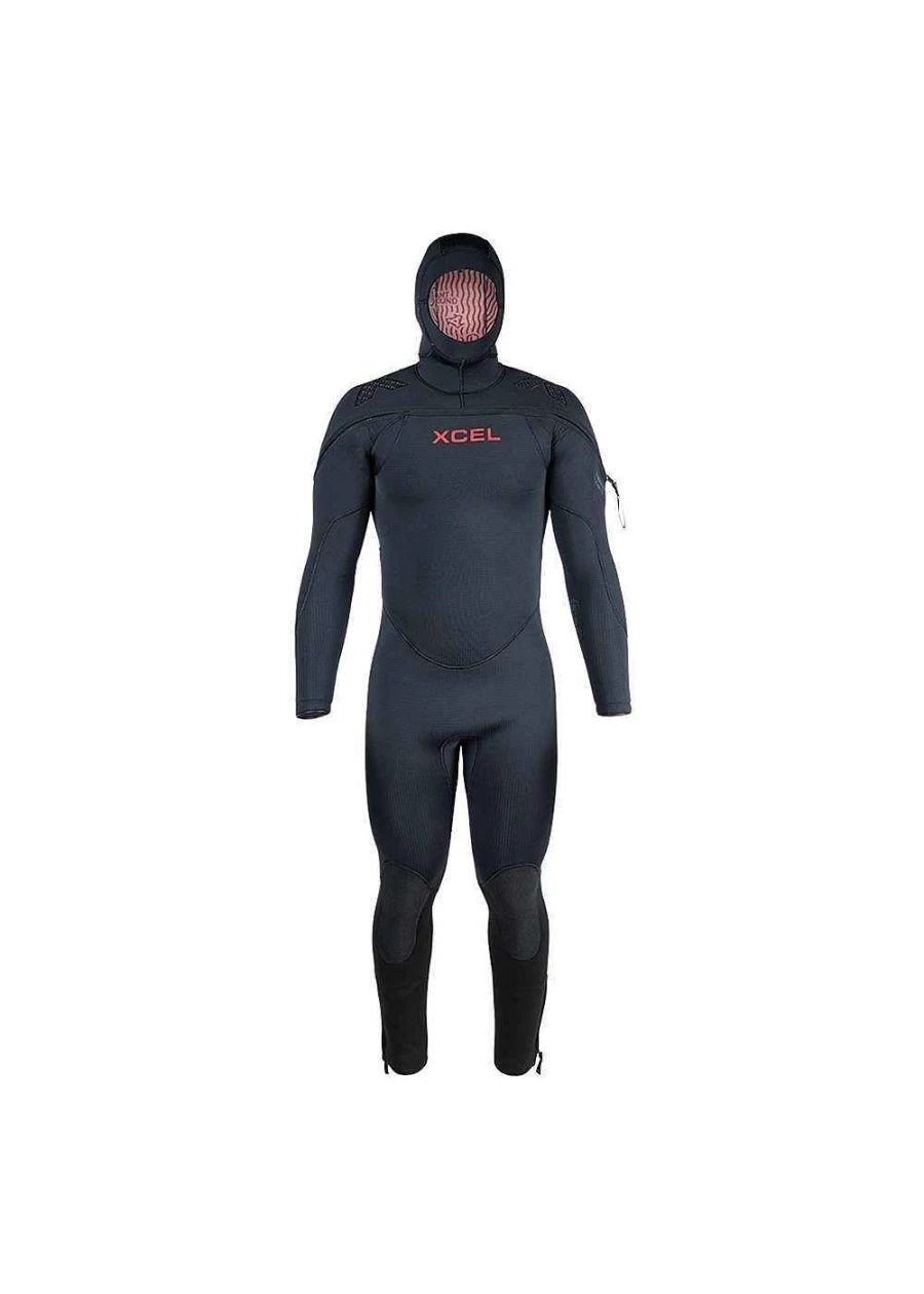 Xcel Men's Black Thermoflex 9/7/6mm Hooded Dive Wetsuit for Scuba Diving