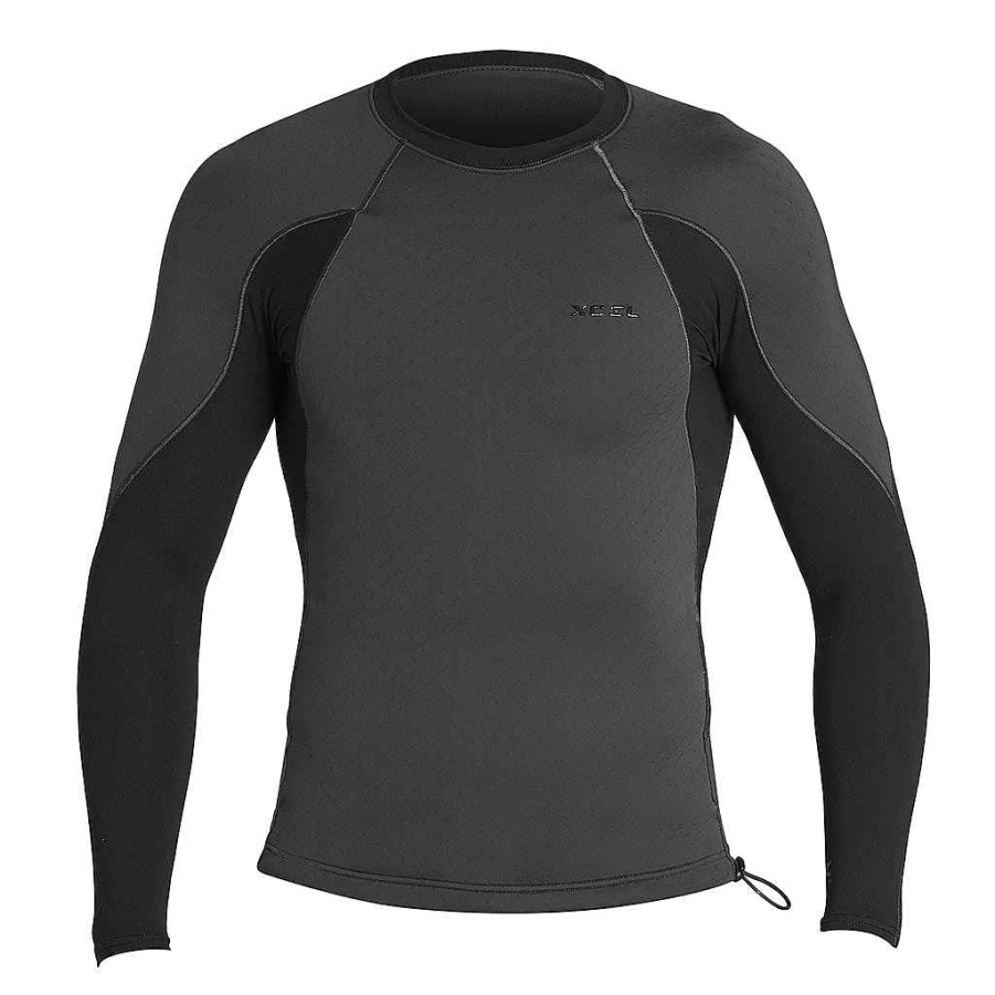 Xcel Men's Jet Black/Black Scout Perforated Neoprene Long Sleeve Jacket 1.5mm/0.5mm Wetsuit Top