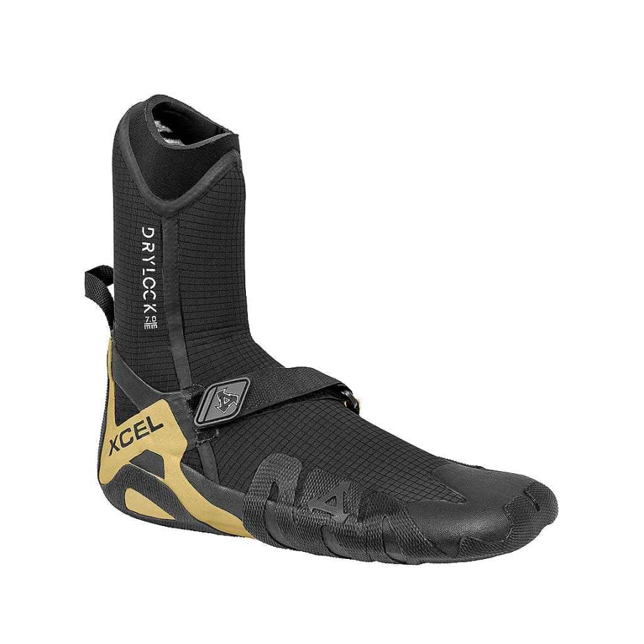 Xcel Men's Drylock Round Toe Boot - 7mm Waterproof, Black/Grey Work Boots for Men