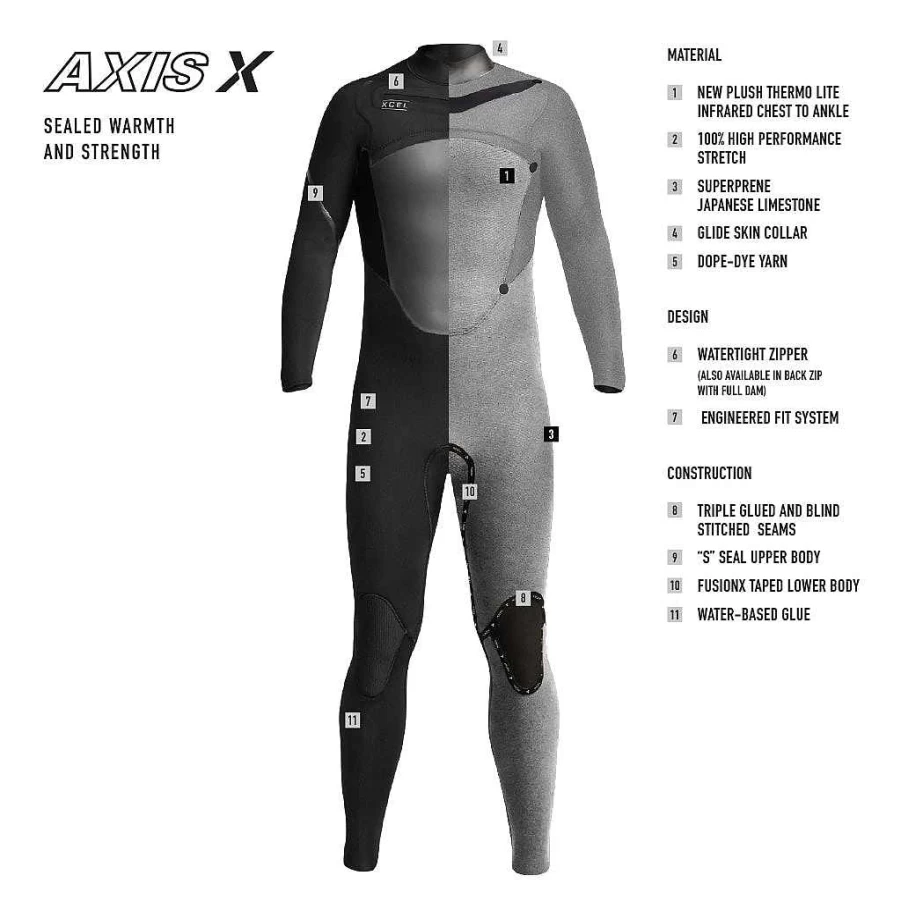 Xcel Men's Axis X 4/3mm Full Wetsuit - Black