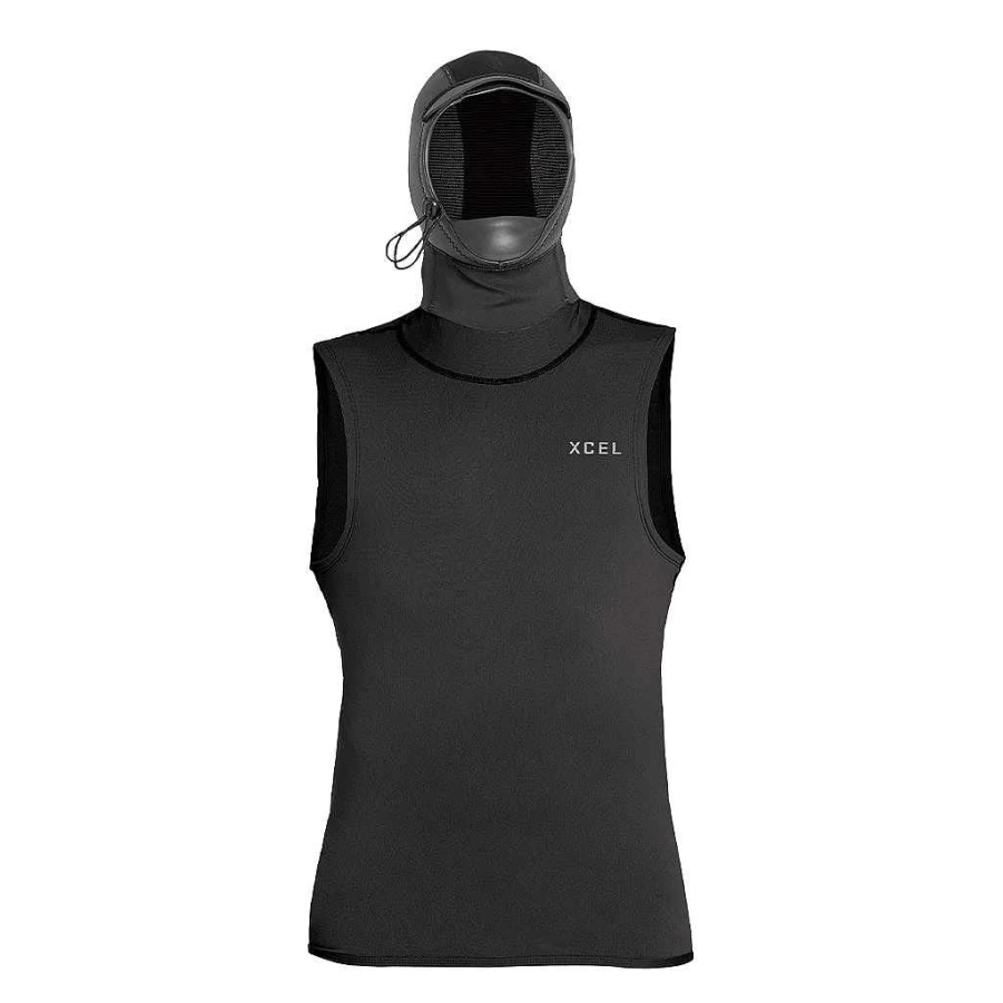 Xcel Men's Insulate-XR Vest with 2mm Hood and Bill - Black