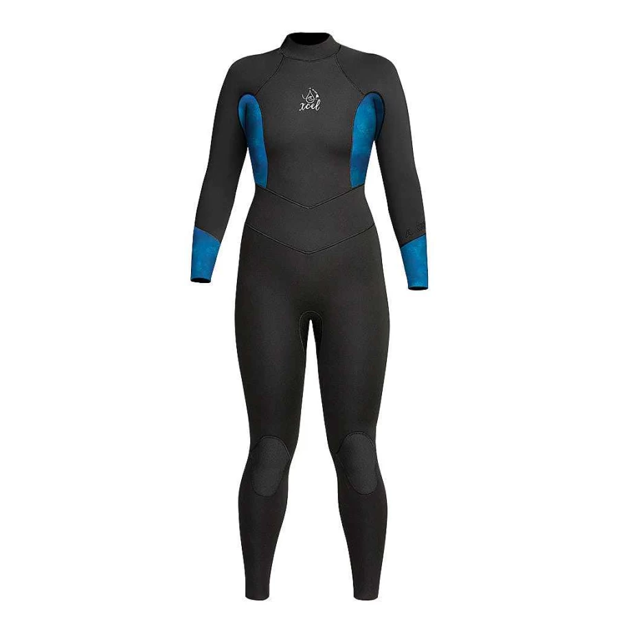 Xcel Women's Black/Honu Print 3/2mm Back Zip Full Wetsuit - Ocean Ramsey Collection