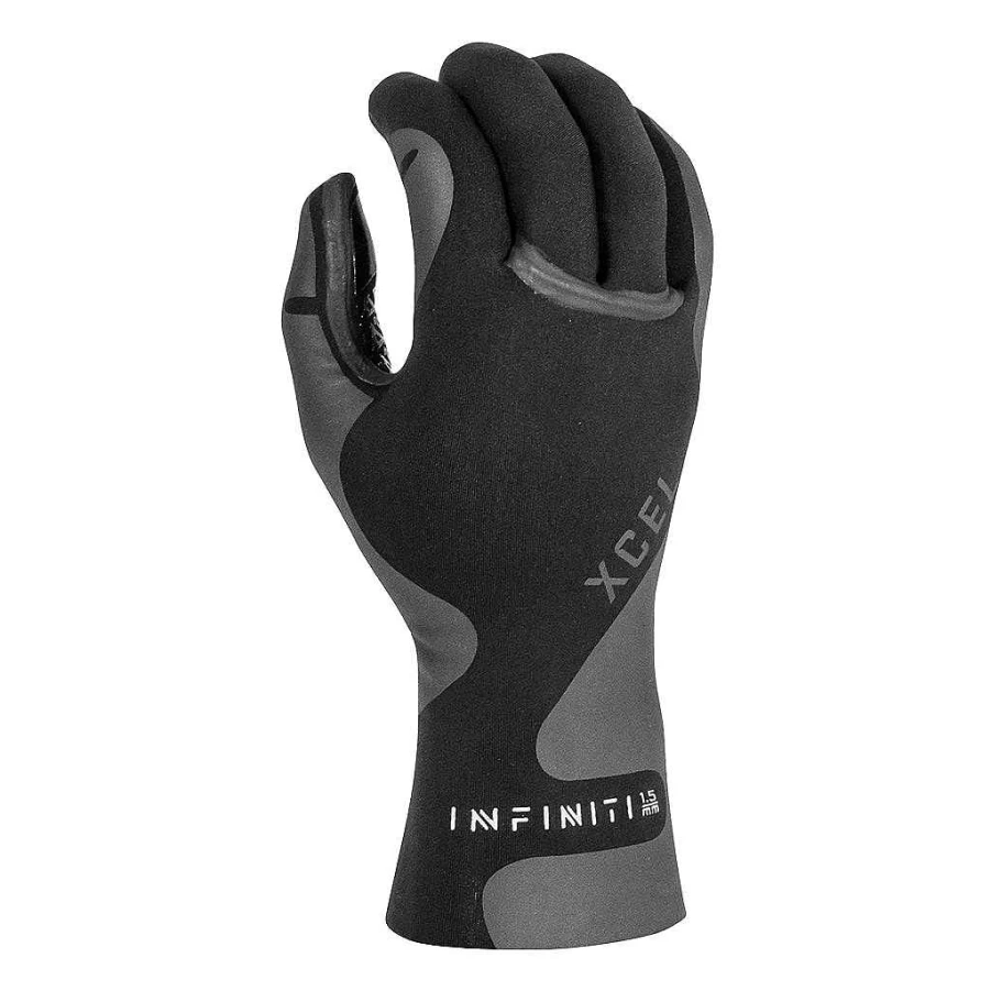 Xcel Men's Black Infiniti 5-Finger Gloves 1.5mm Neoprene Water Sports
