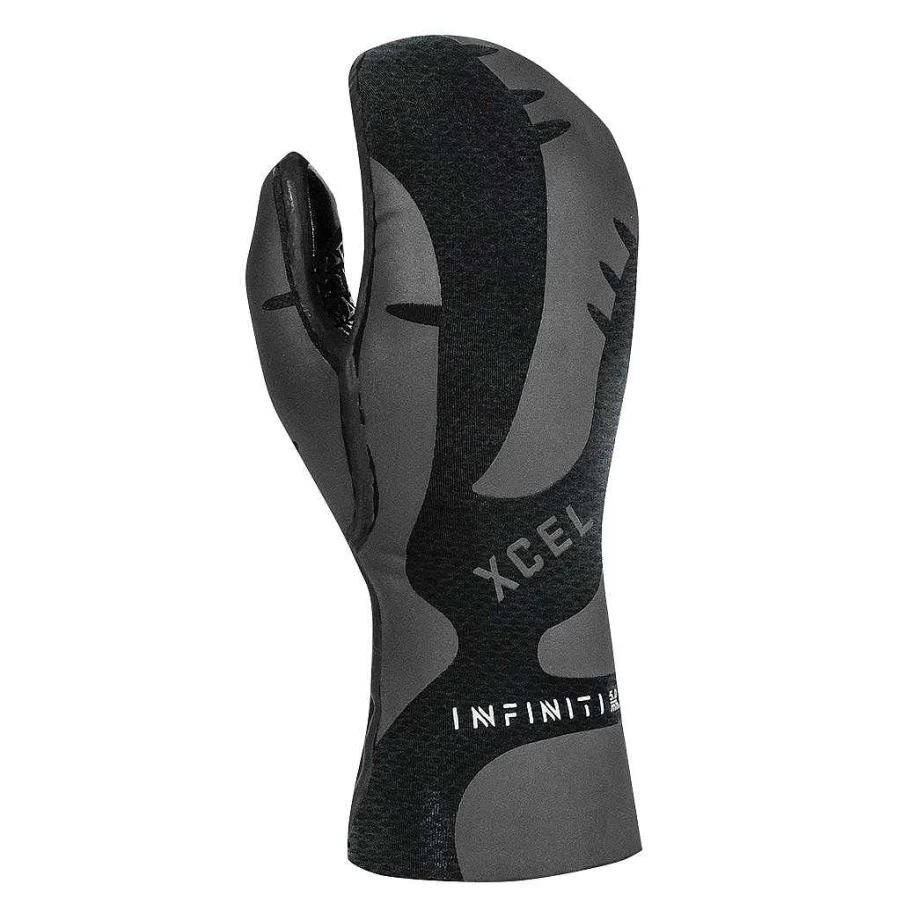 Xcel Men's Infiniti 5mm Black Neoprene Mittens for Cold Water Protection