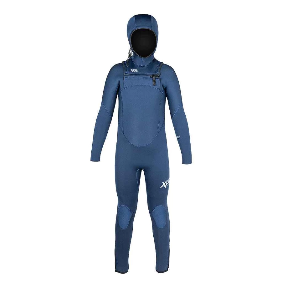 Xcel Youth Kids' Midnight Blue 5/4mm Hooded Full Wetsuit for Cold Water Surfing