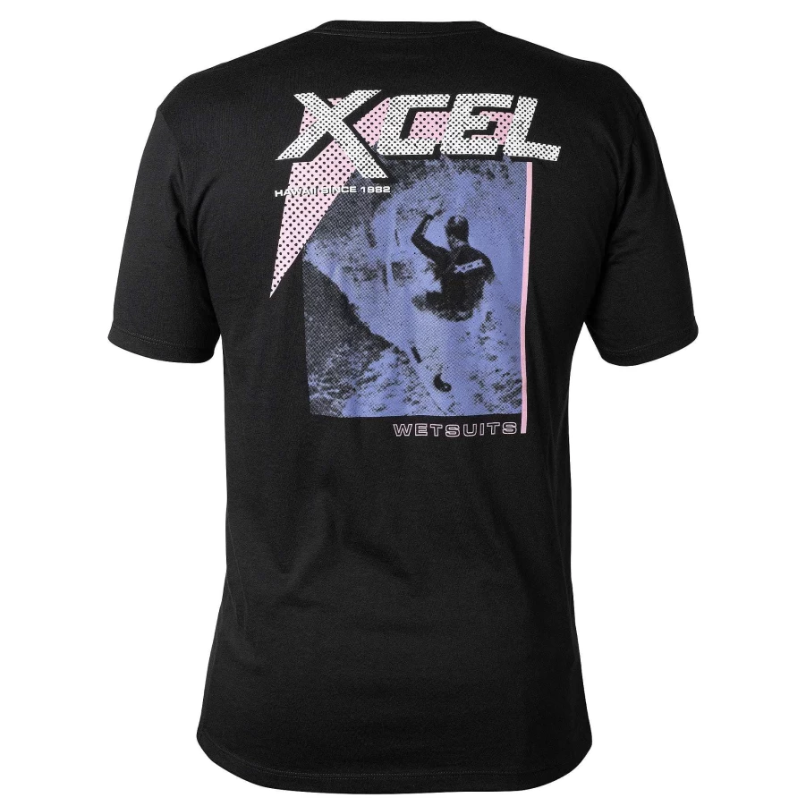 Xcel Men's Black Vintage Short Sleeve T-Shirt - Throwback Retro Tee