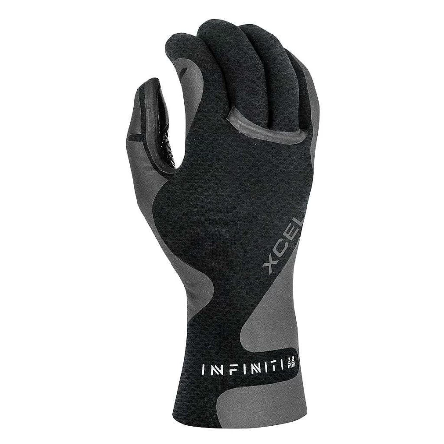 Xcel Men's Black 3mm Infiniti Five Finger Glove for Water Sports