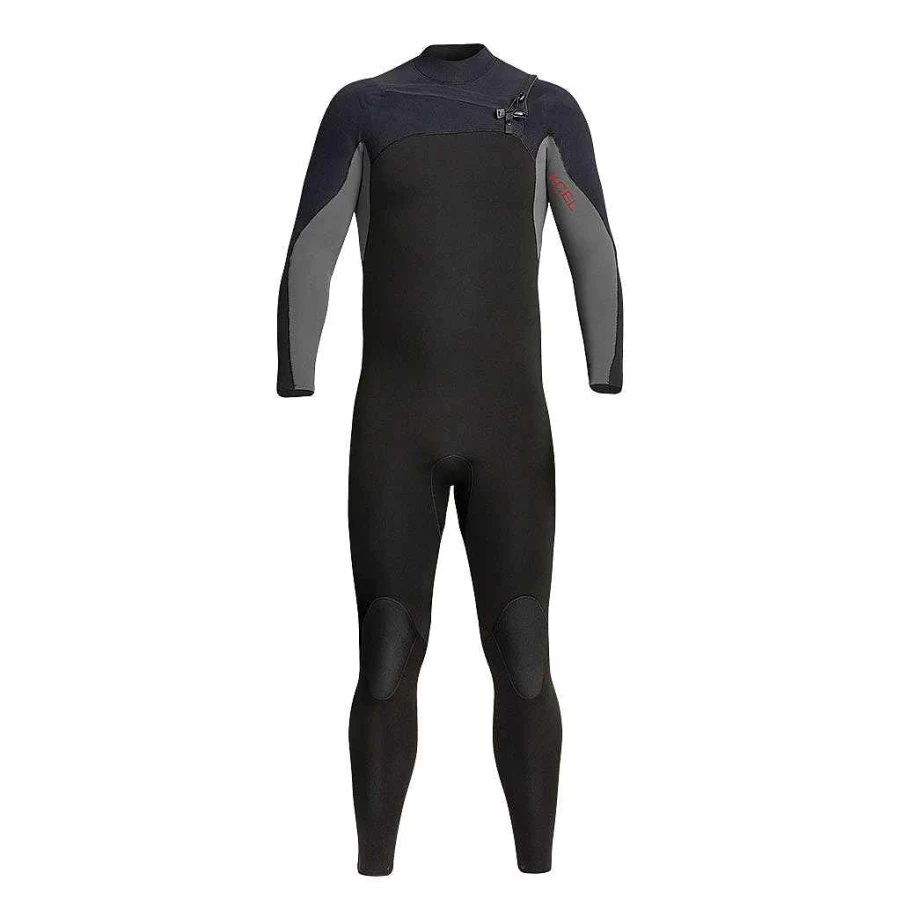 Xcel Men's Phoenix 3/2mm Full Wetsuit - Black/Graphite Neoprene Diving Suit for Surfing & Water Sports