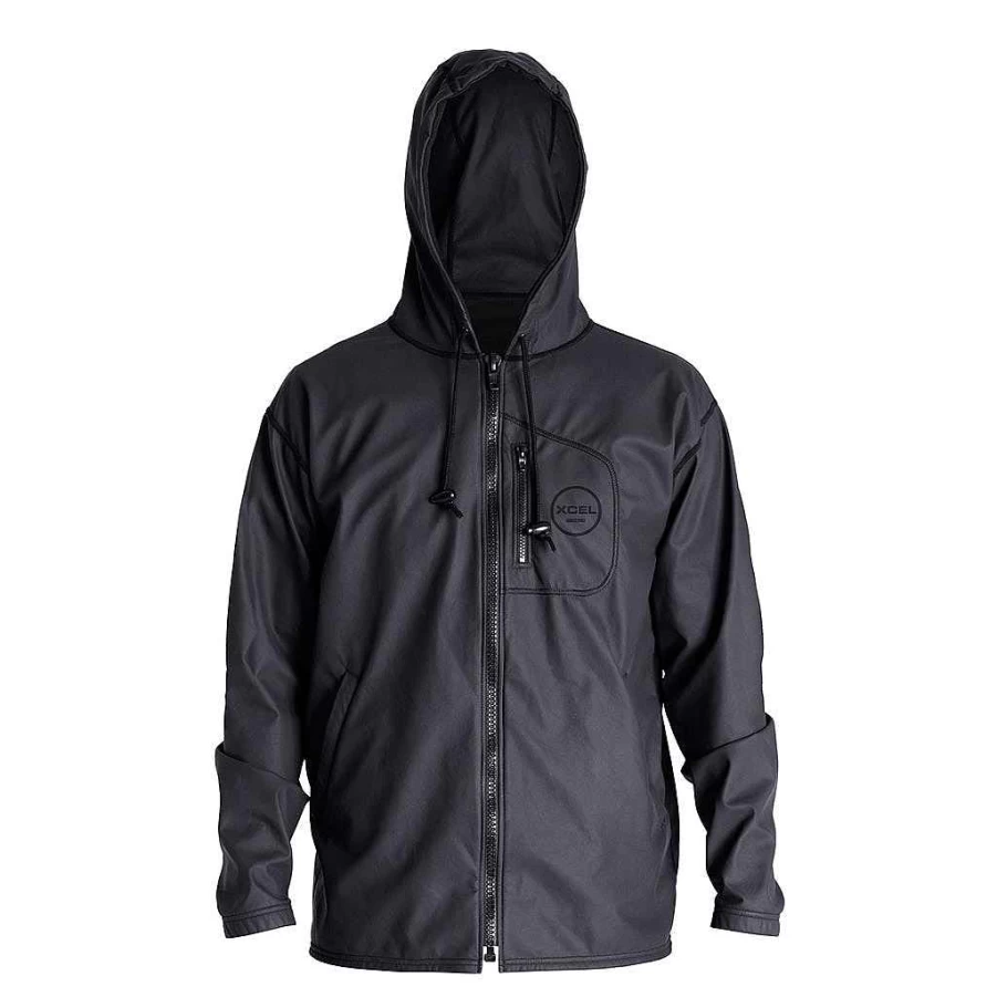 Xcel Men's Black Windbreaker Waterproof Jacket - Lightweight Outdoor Sports Coat