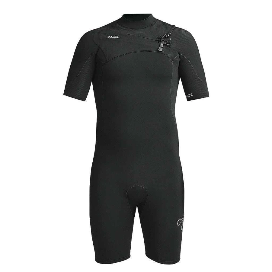Xcel Men's Comp X 2mm Black Short Sleeve Springsuit Wetsuit for Surfing